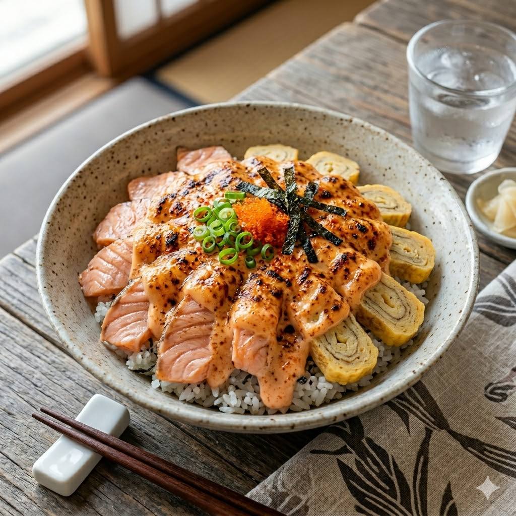 Mentai Rice Tamago Salmon Rice Bowl Boss